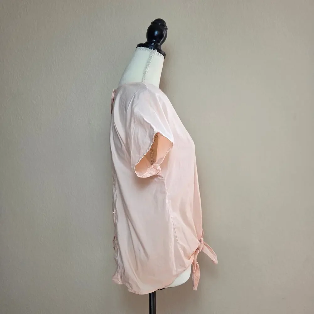 J.Crew Pink Tie Front Blouse XXS